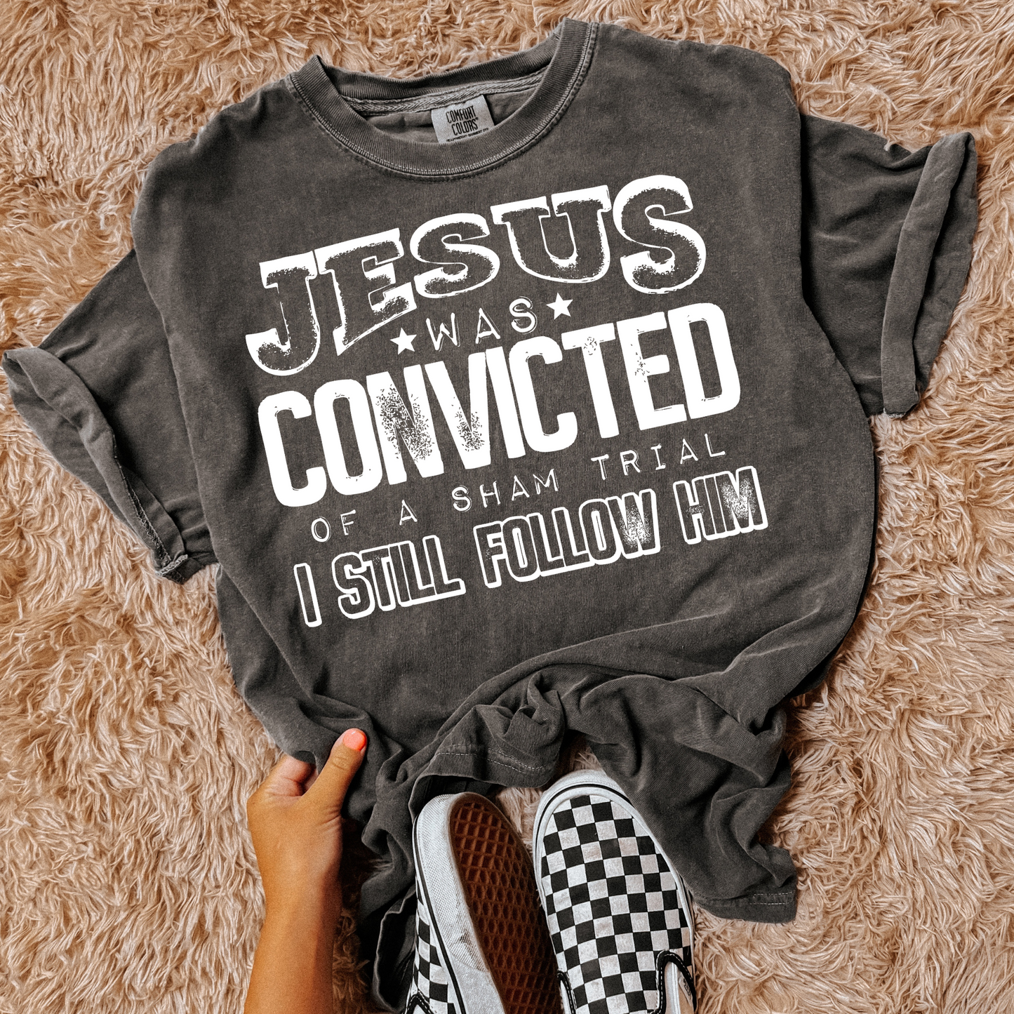 Jesus was Convicted White Font DTF Transfer