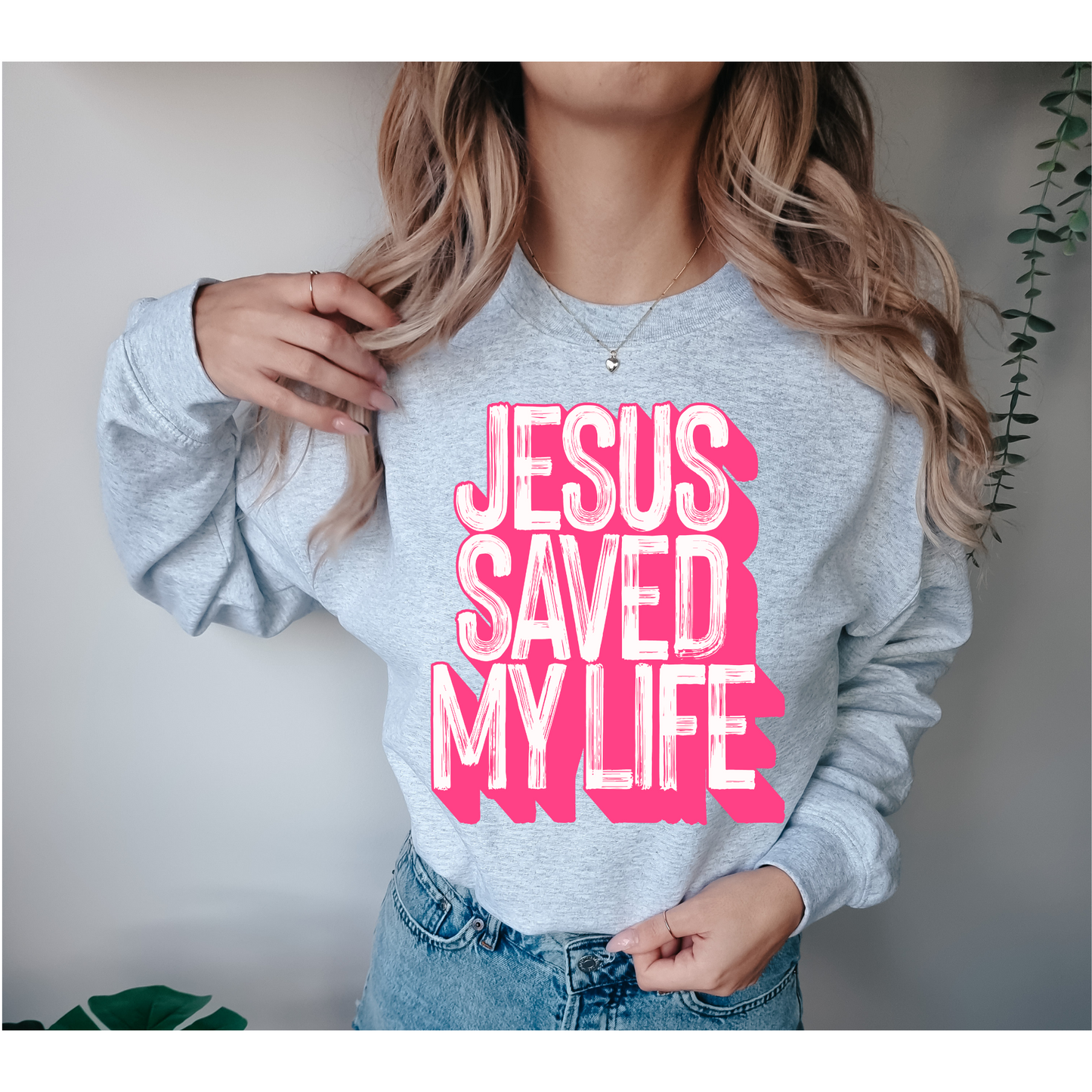 Jesus Saved my Life Pink Font DTF Transfer