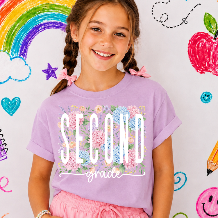 Second Grade Floral Back to School DTF Transfer