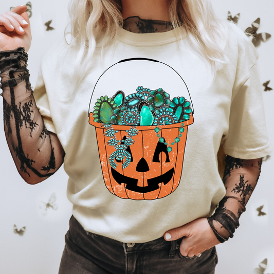 Western Halloween Bucket DTF Transfer
