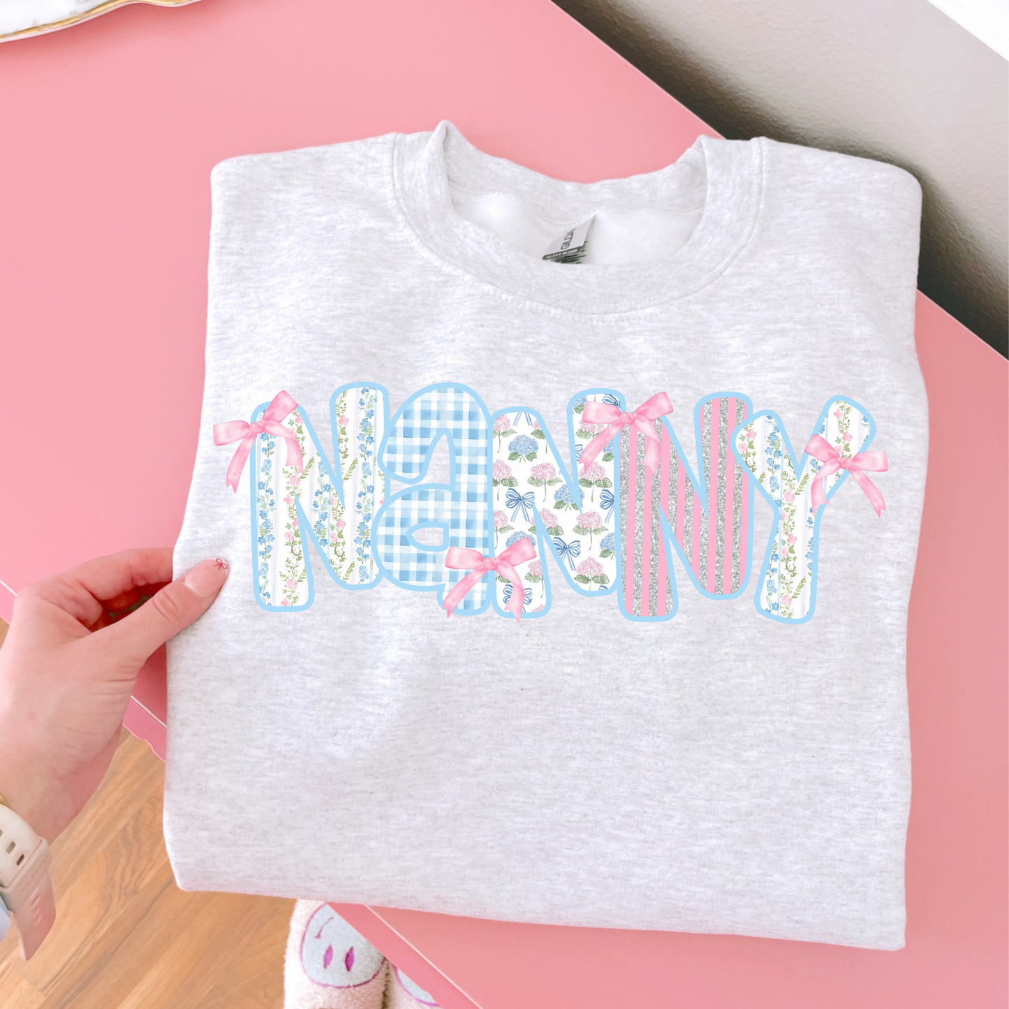 Nanny Blue Floral DTF Transfer