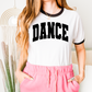 Dance Varsity Black Font DTF Transfer