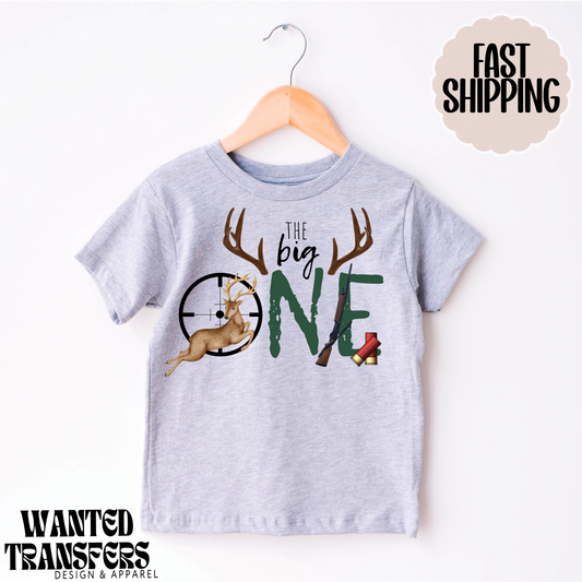 The Big One Hunting Boys Birthday Shirt, Tee, Onesie, Birthday Boys, Hunting, 1st, First Birthday, Toddler, Youth, Kids Bday