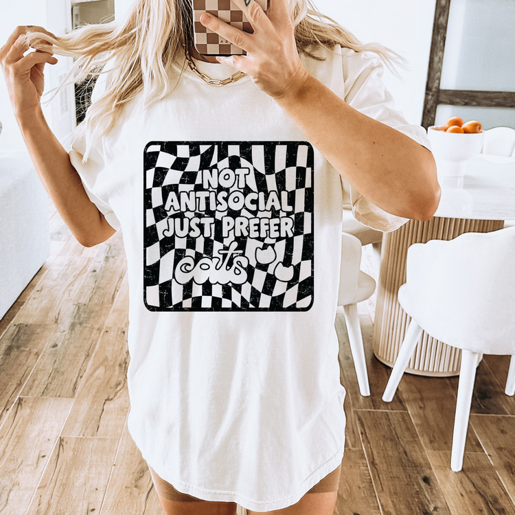 Not Antisocial, Just Prefer Cats DTF Transfer