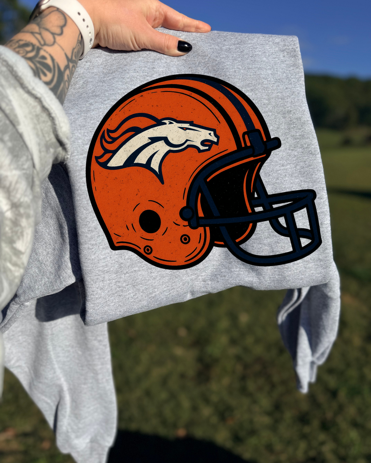 Vintage Helmet Broncos DTF Transfer