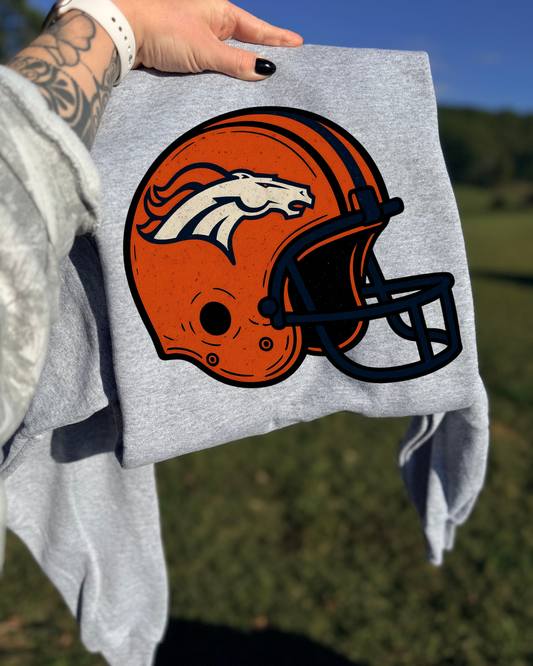 Vintage Helmet Broncos DTF Transfer