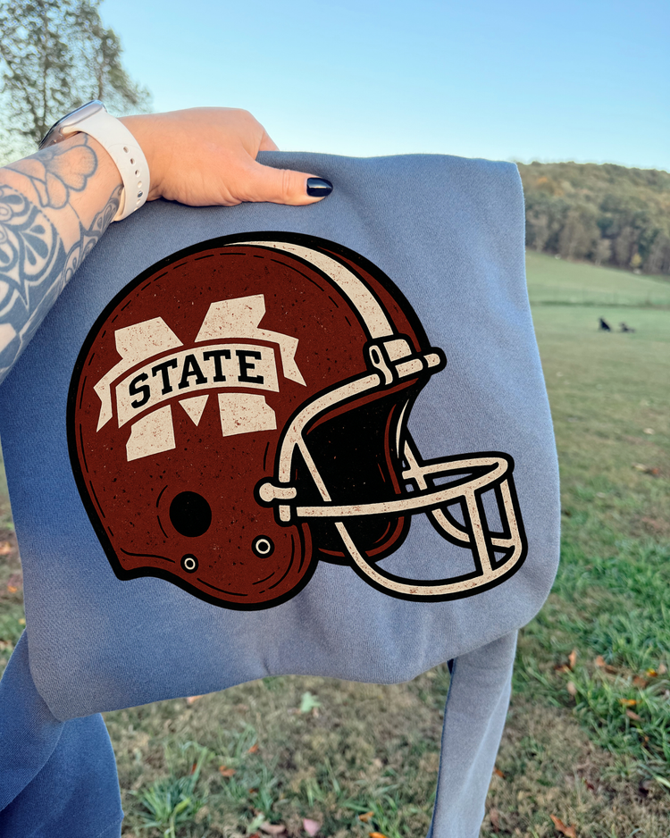 Vintage Helmet Mississippi State DTF Transfer