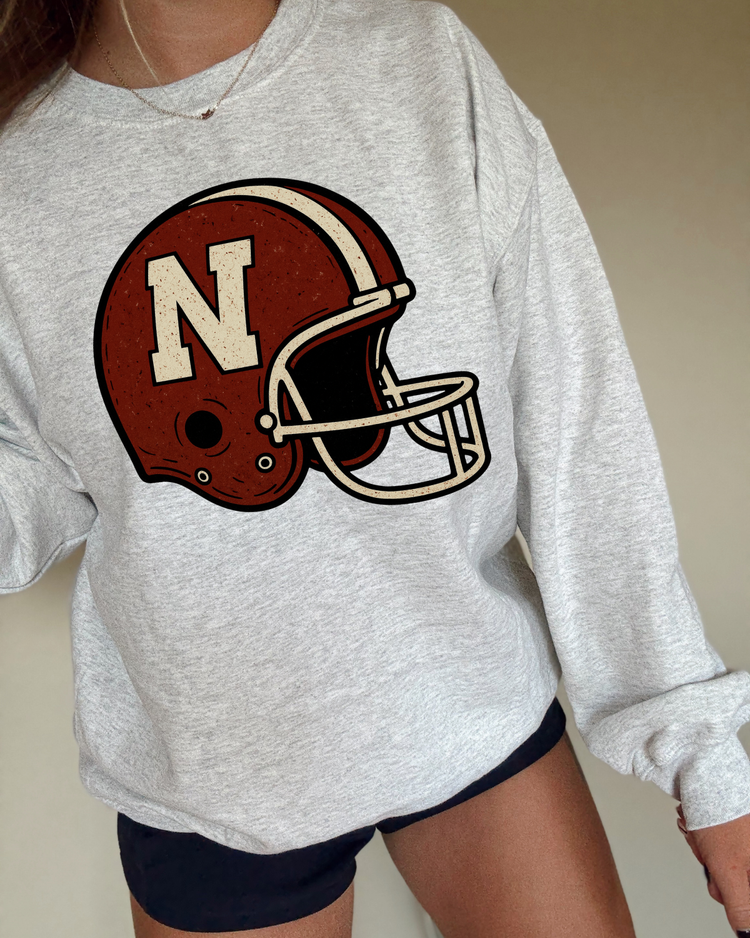 Vintage Helmet Nebraska DTF Transfer