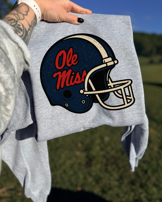 Vintage Helmet Ole Miss DTF Transfer