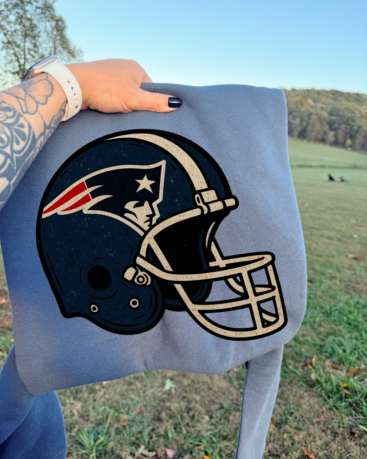 Vintage Helmet Patriots DTF Transfer