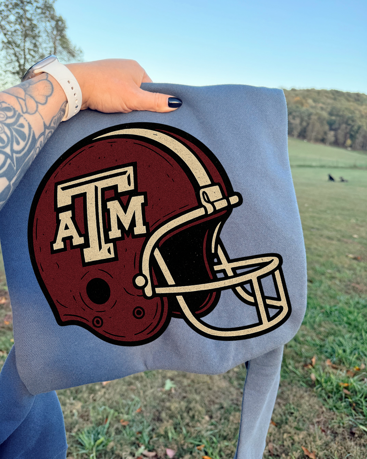 Vintage Helmet Texas A&M DTF Transfer