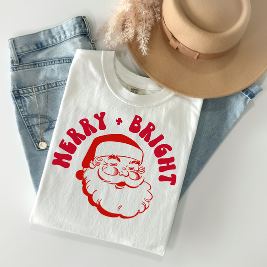 Merry & Bright Retro Santa DTF Transfer