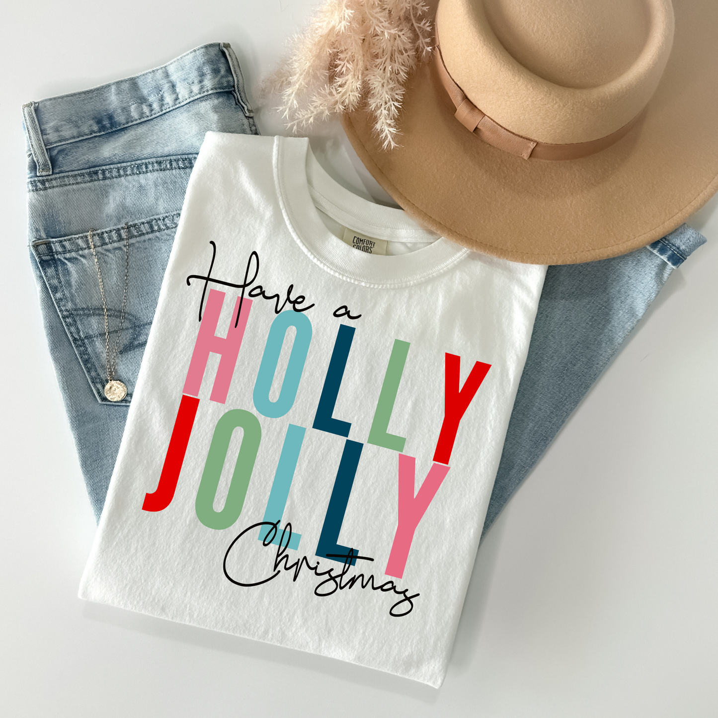 Have a Holly Jolly Christmas Colors DTF Transfer