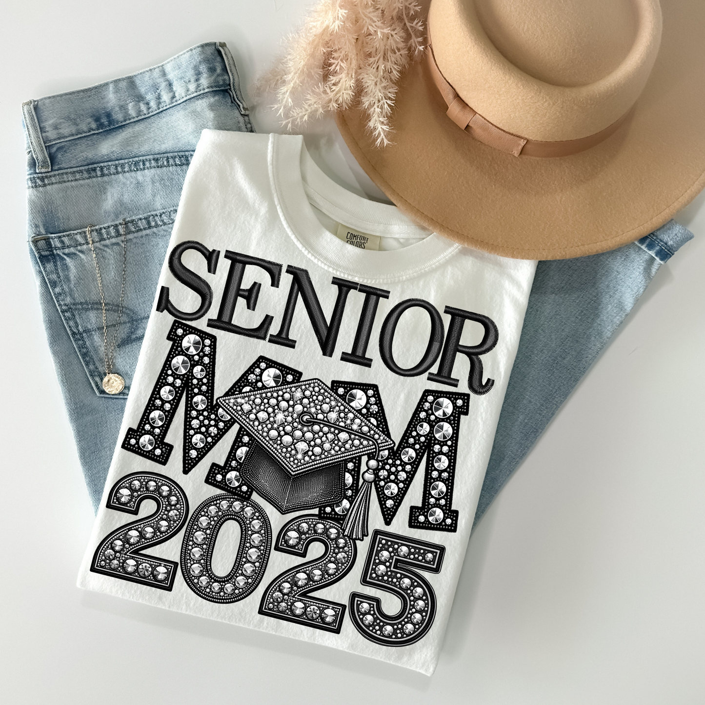 Senior Mom 2025 Rhinestone DTF Transfer