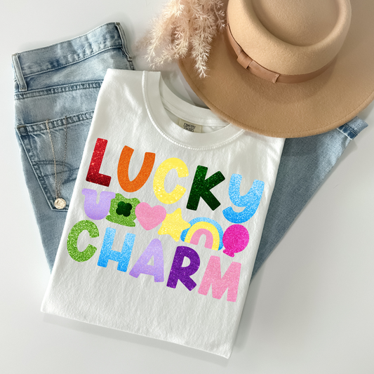 Faux Glitter Lucky Charm DTF Transfer