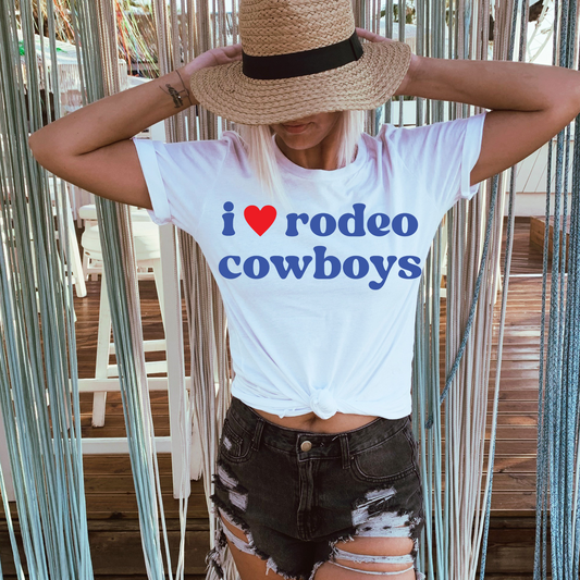 I Heart Rodeo Cowboys Western DTF Transfer