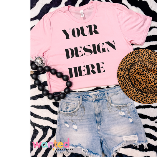 Bella Canva 3001 Mockup - Pink - Shirt Mockup