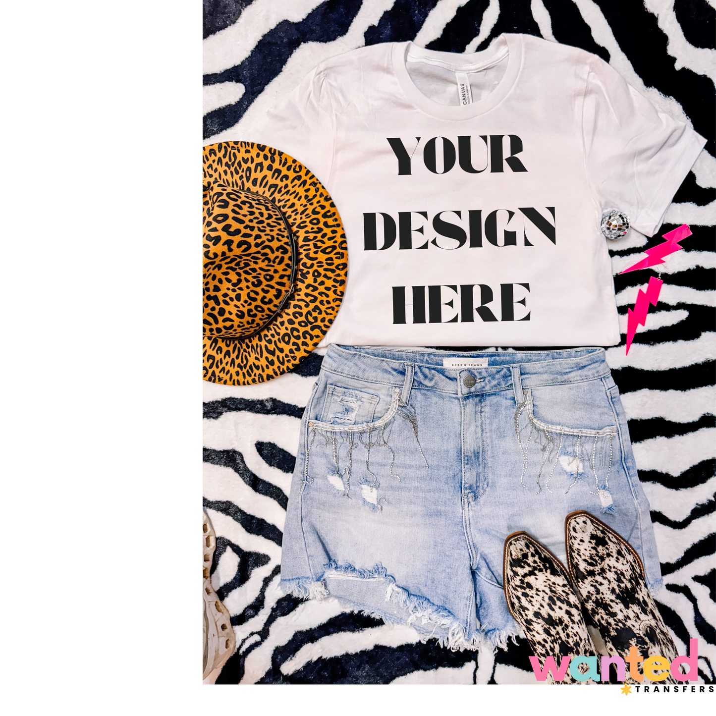 Bella Canva 3001 Mockup - White T-Shirt Mockup