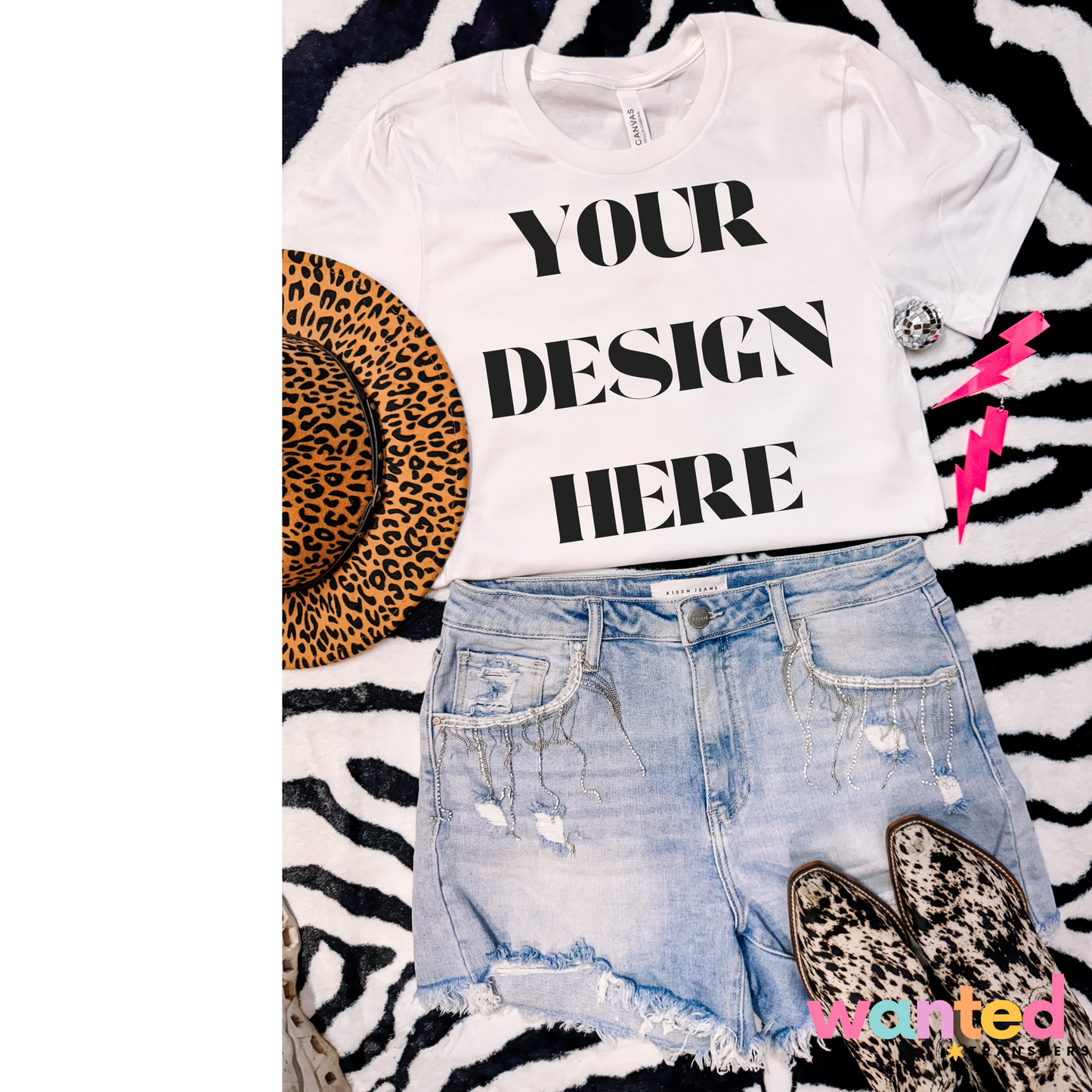 Bella Canva 3001 Mockup - White T-Shirt Mockup