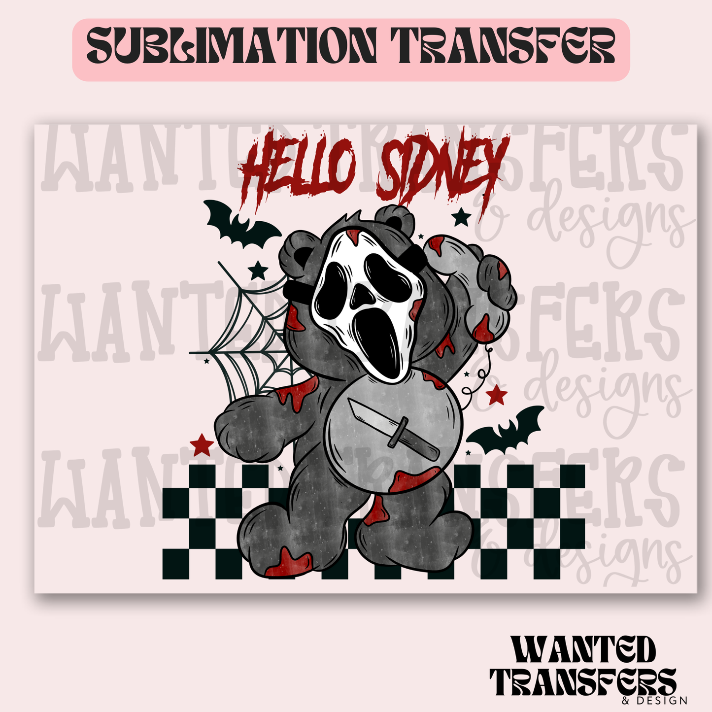 Hello Sidney Bear Exclusive Sublimation Transfer