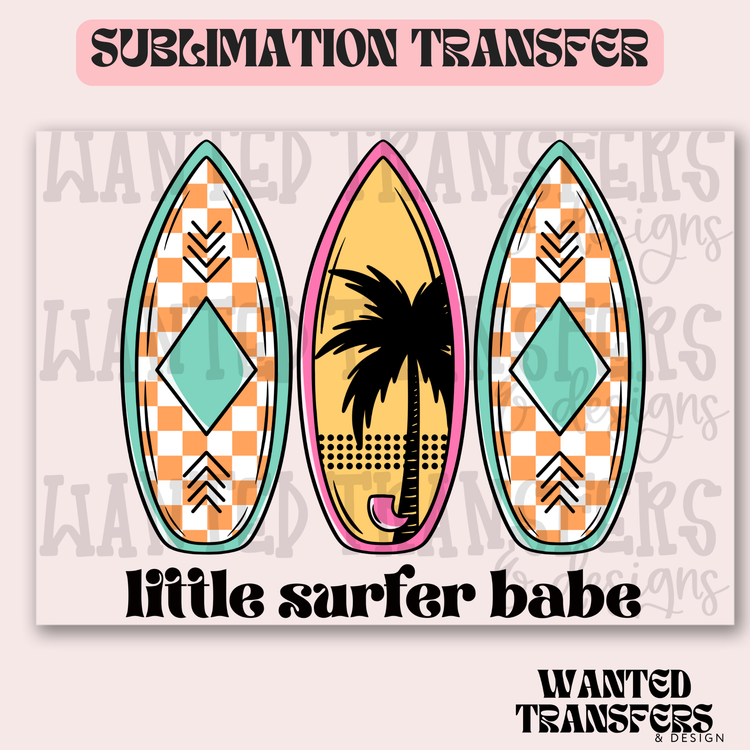 Little Surfer Babe Black Exclusive Sublimation Transfer