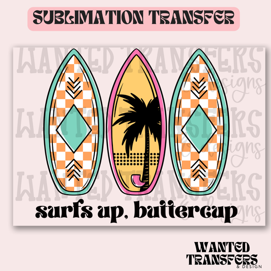 Surf's Up Buttercup Black Exclusive Sublimation Transfer