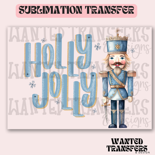 Holly Jolly Nutcracker Blue Exclusive Sublimation Transfer