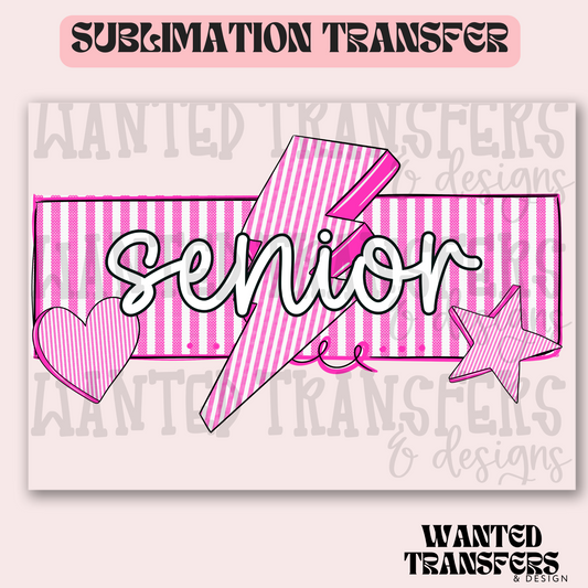 Retro Pink Senior Exclusive Sublimation Transfer