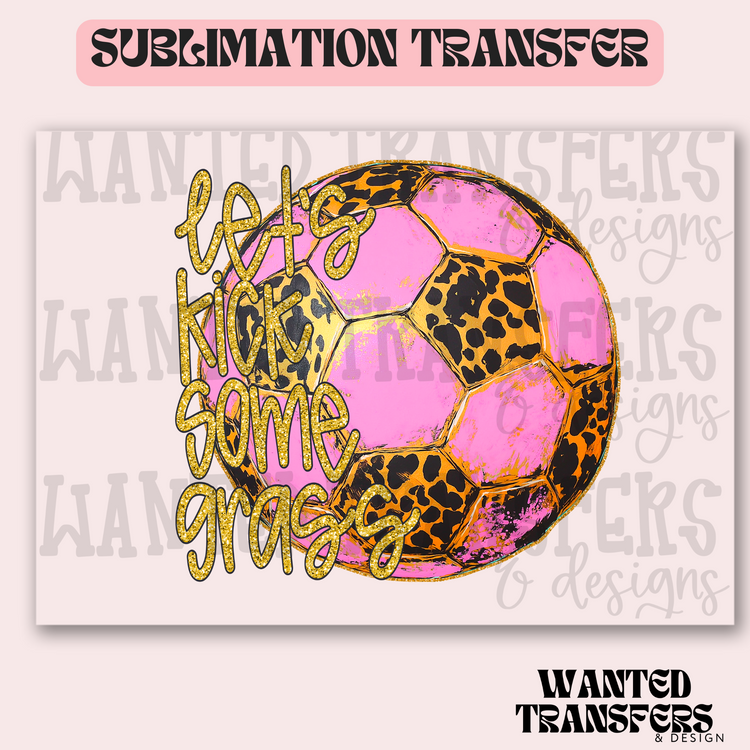 Glitter Soccer Kick Grass Exclusive Sublimation Transfer