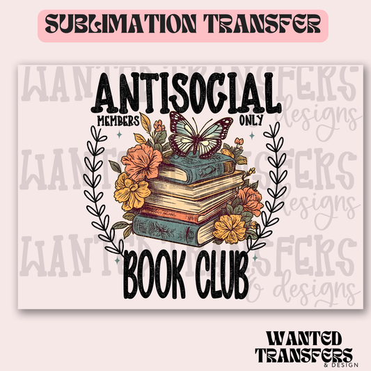 Antisocial Book Club Exclusive Sublimation Transfer