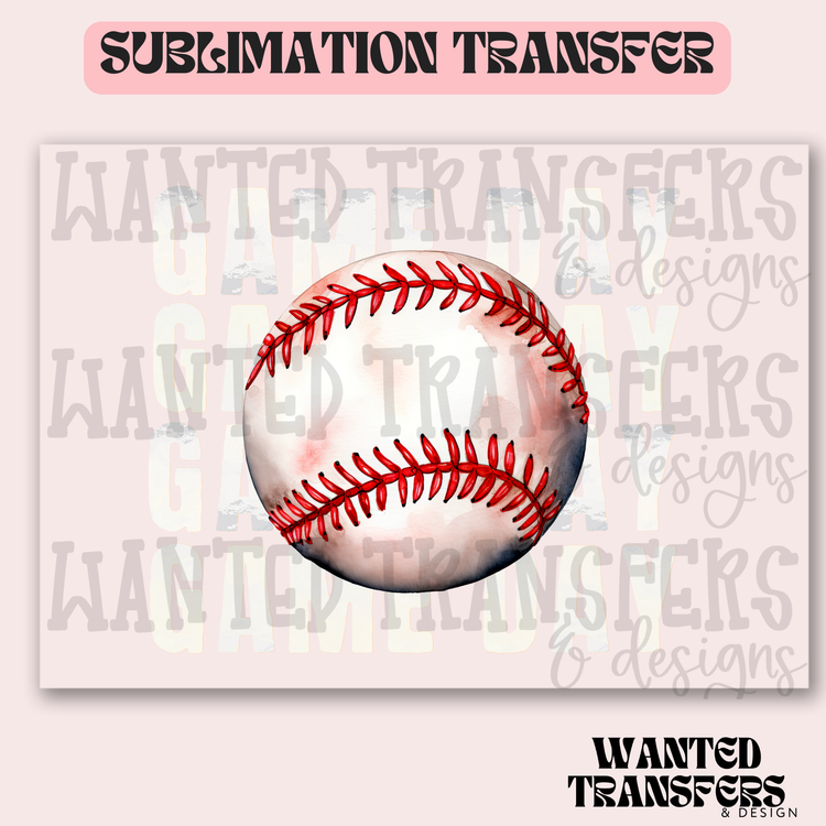 Baseball Gameday White Exclusive Sublimation Transfer