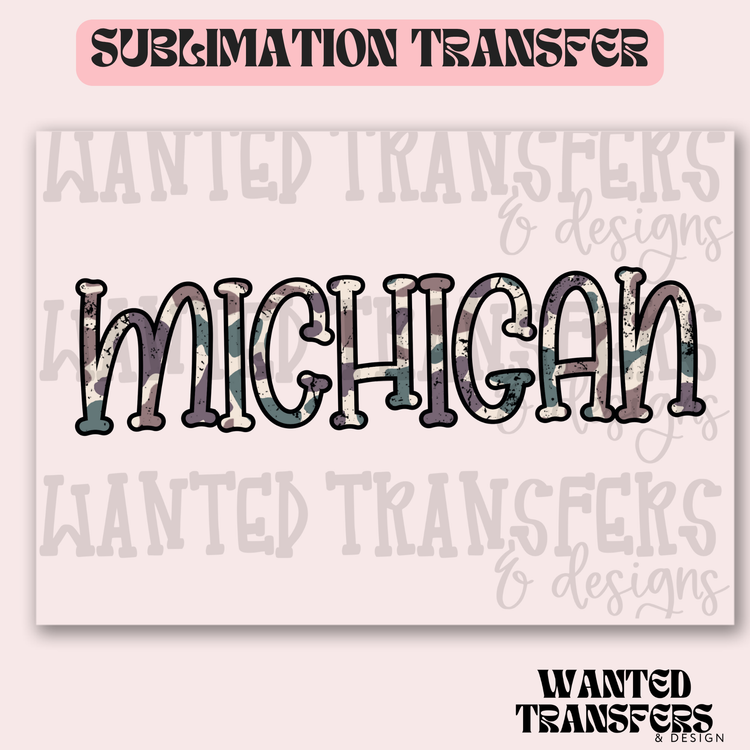 Camo Michigan Exclusive Sublimation Transfer