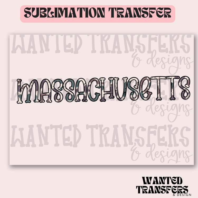 Camo Massachusetts Exclusive Sublimation Transfer