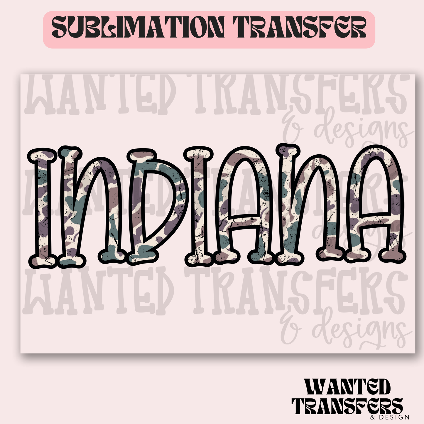 Camo Indiana Exclusive Sublimation Transfer