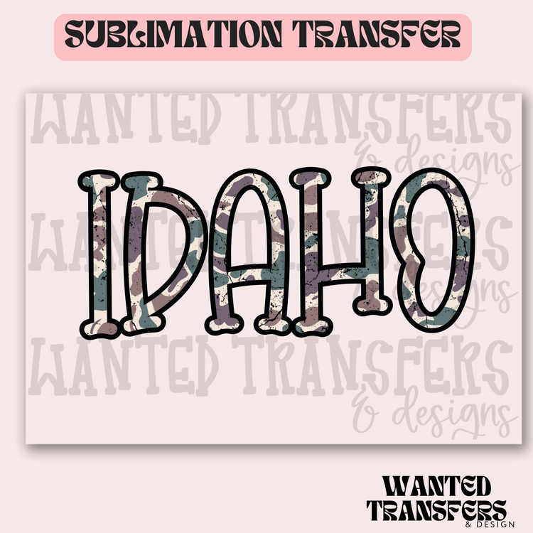 Camo Idaho Exclusive Sublimation Transfer