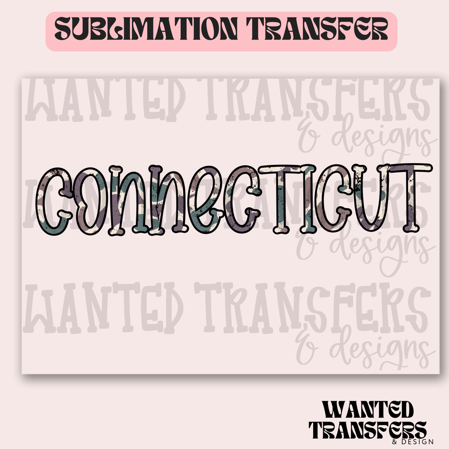 Camo Connecticut Exclusive Sublimation Transfer