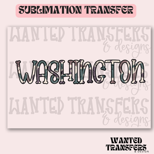Camo Washington State Exclusive Sublimation Transfer