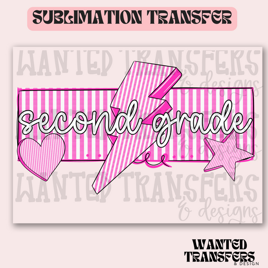 Retro Pink Second Grade Exclusive Sublimation Transfer