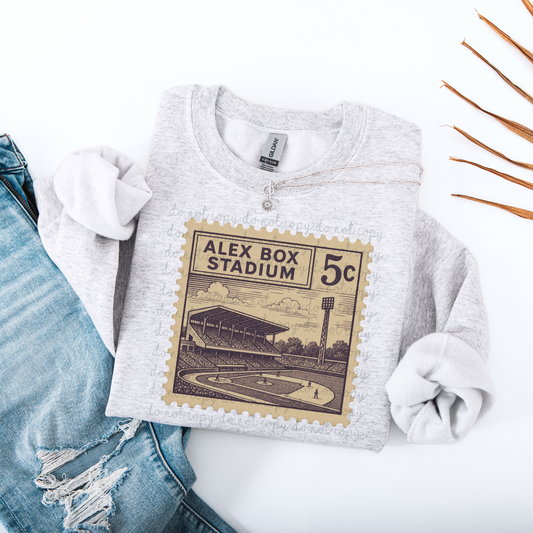 Vintage Stamp Alex Box Stadium DTF Transfer