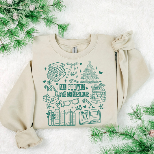 All Booked For Christmas Green DTF Transfer