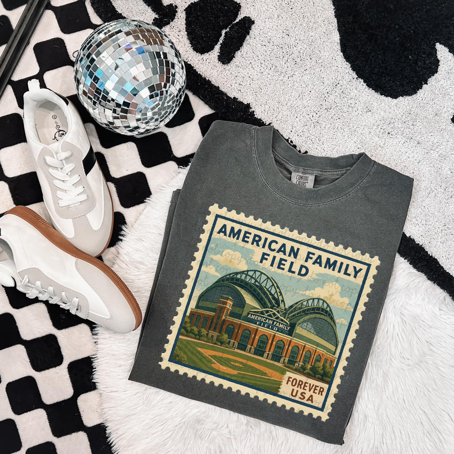 Vintage Stamp American Family Field DTF Transfer