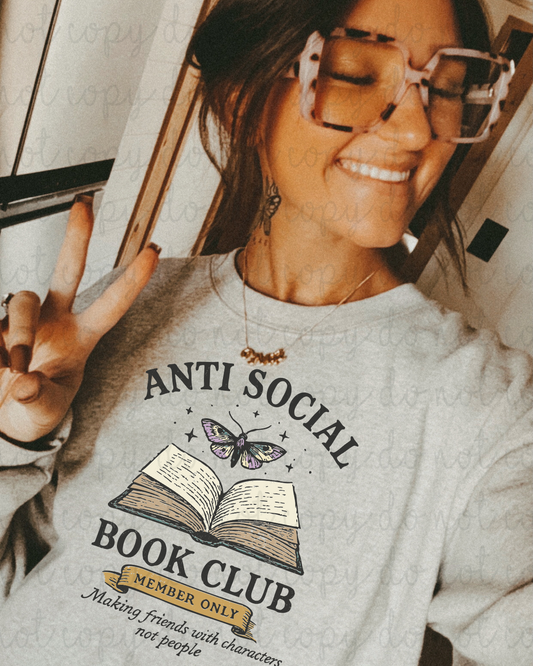 Anti Social Book Club Member Only DTF Transfer