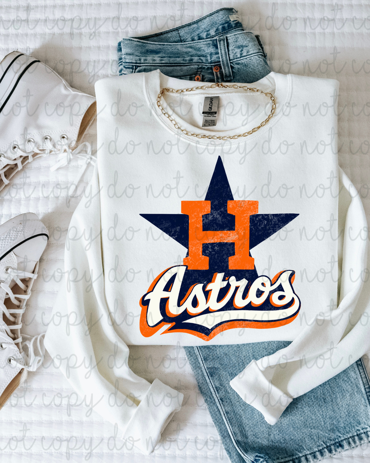 Orange Astros DTF Transfer