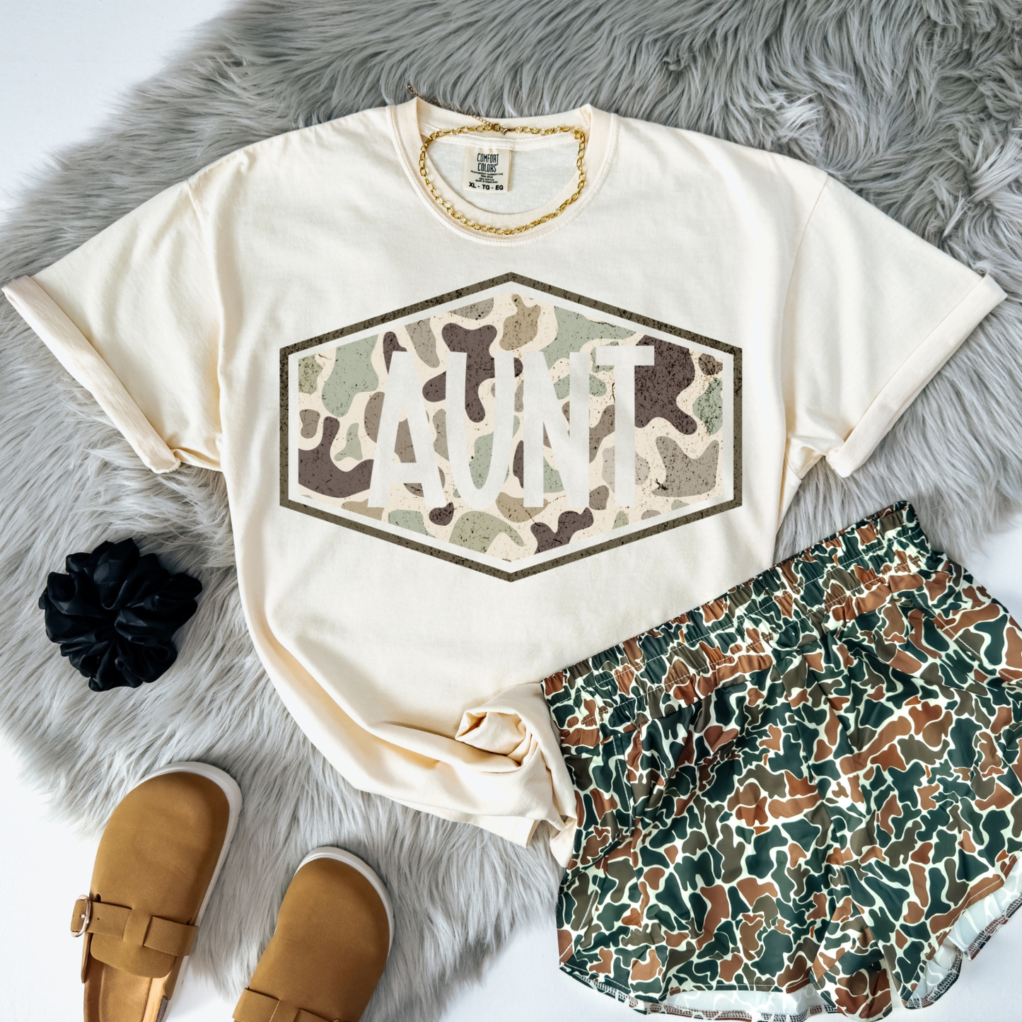 Camo Patch Aunt DTF Transfer