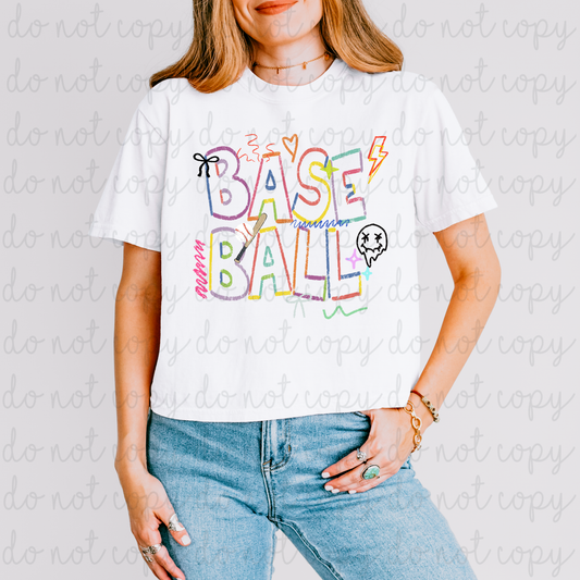 Baseball Doodle DTF Transfer