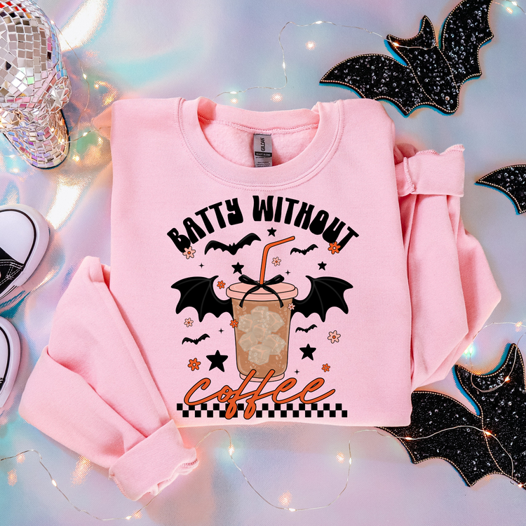 Batty Without Coffee Clear Film Screen Print Transfer