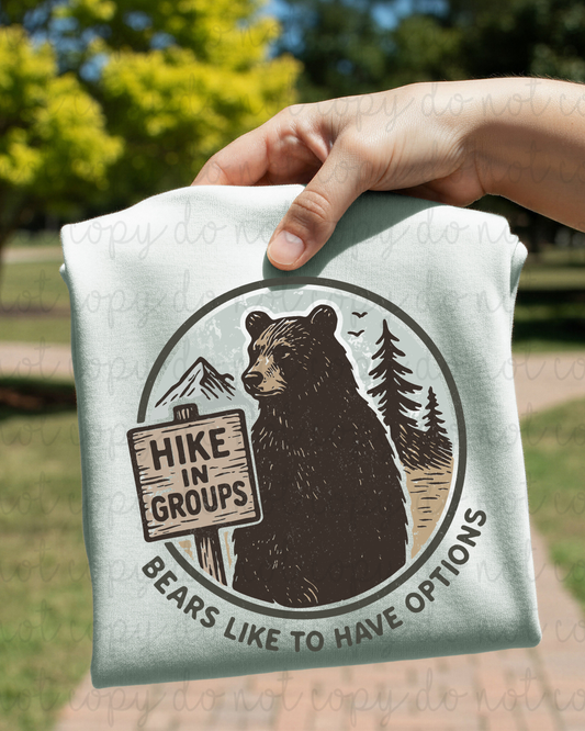 Bears Like To Have Options DTF Transfer