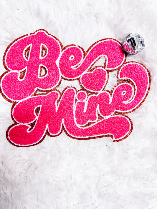 Be Mine Hot Pink Chenille Patch