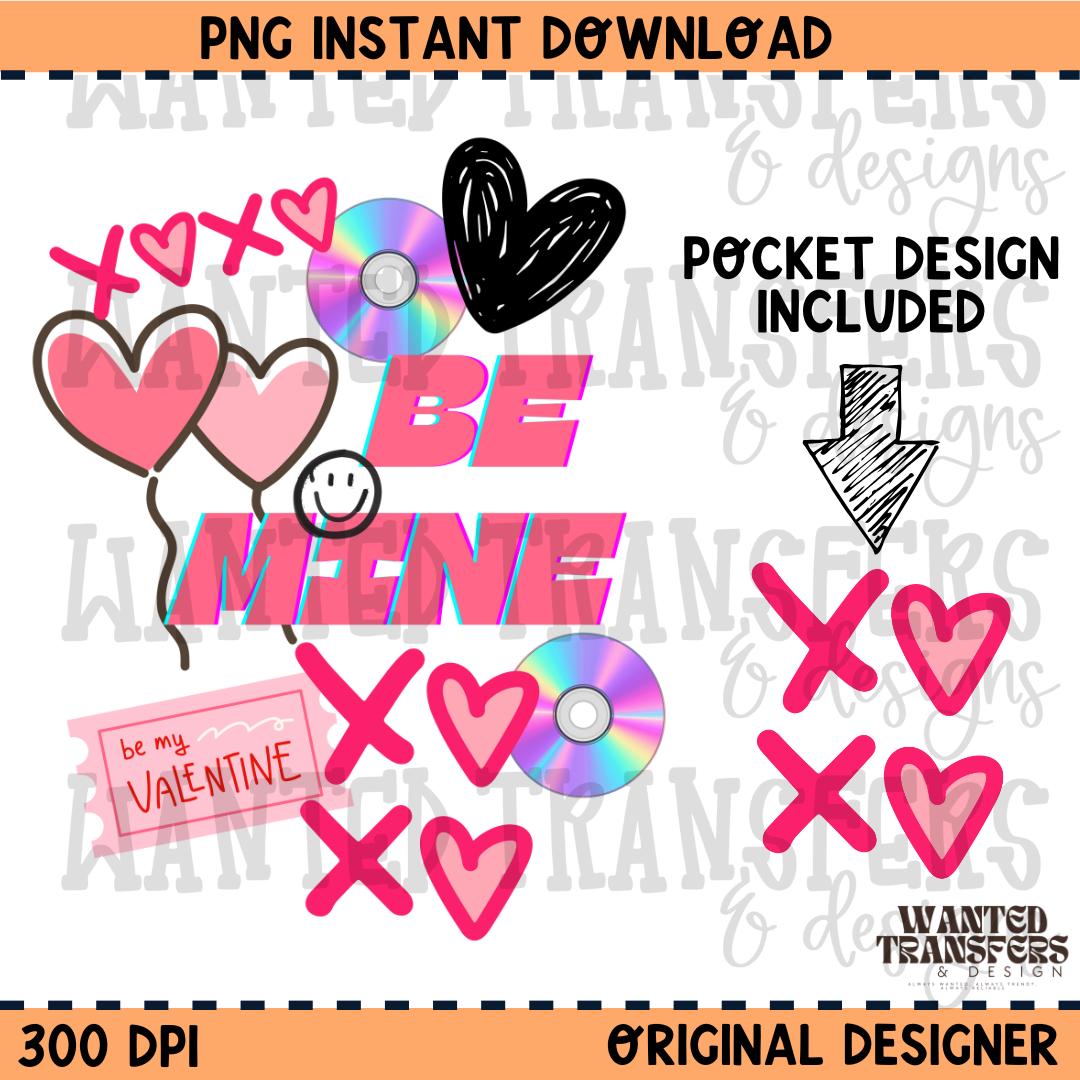 Be Mine Collage PNG Digital Download