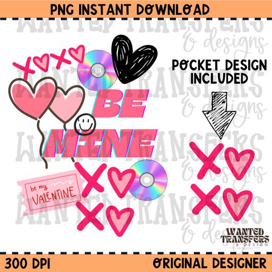 Be Mine Collage PNG Digital Download
